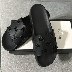 Gucci Black Slide Sandals